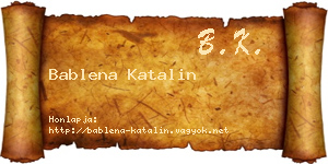 Bablena Katalin névjegykártya