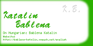 katalin bablena business card